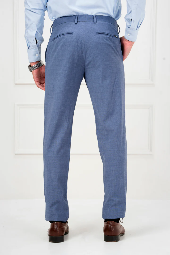 Chicago Blue Melange Merino Wool Pants - Image 7