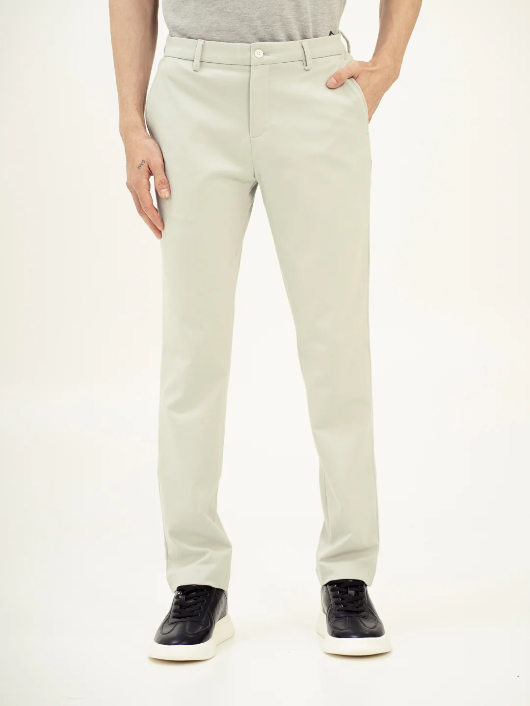Chive Green Slim Fit Power Stretch Pants - Image 3