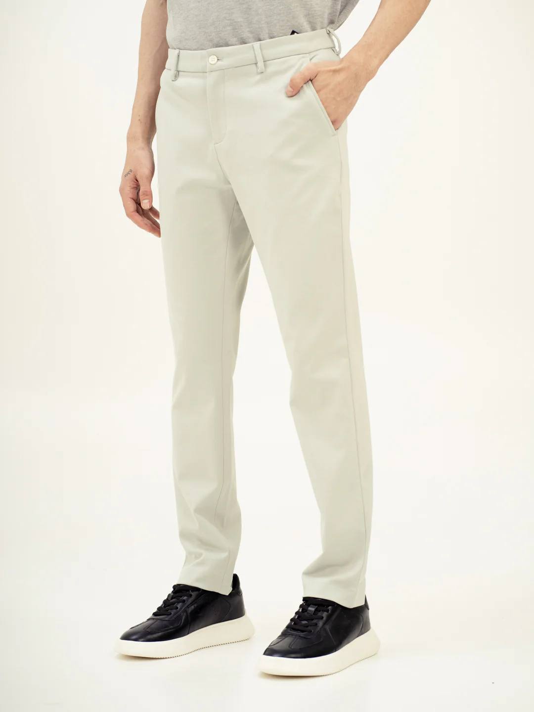 Chive Green Slim Fit Power Stretch Pants - Image 8