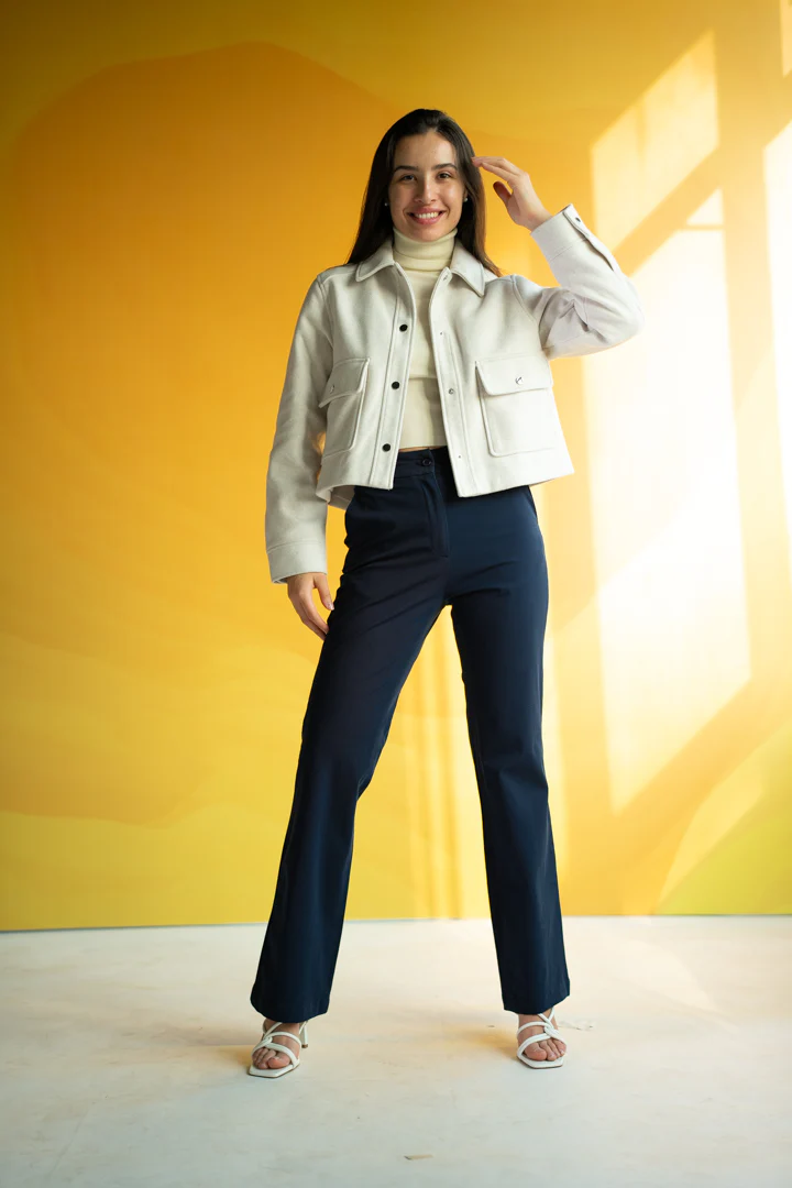 Classic Navy Cotton Stretch Chinos - Women - Image 3