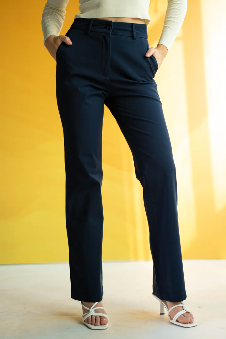 Classic Navy Cotton Stretch Chinos - Women - Image 5