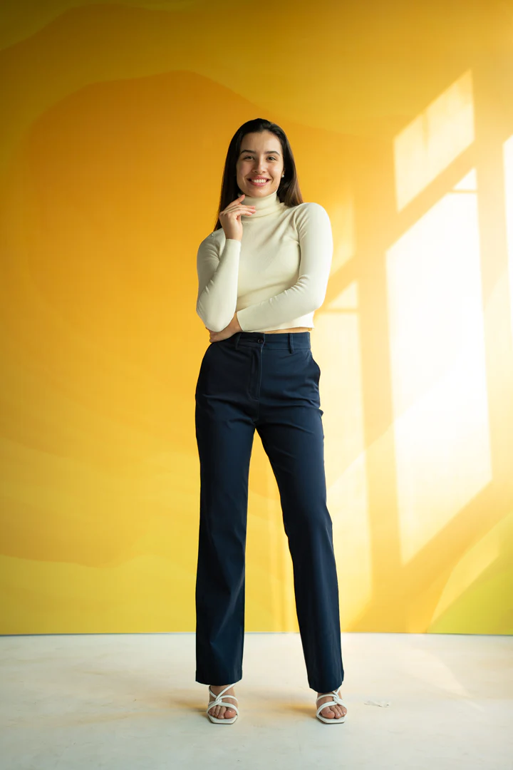 Classic Navy Cotton Stretch Chinos - Women - Image 7