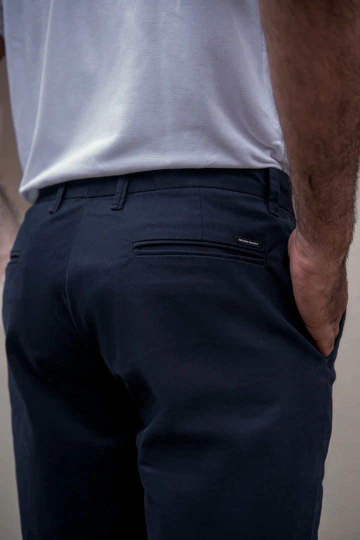Classic Navy Stretch Chino Shorts - Image 4