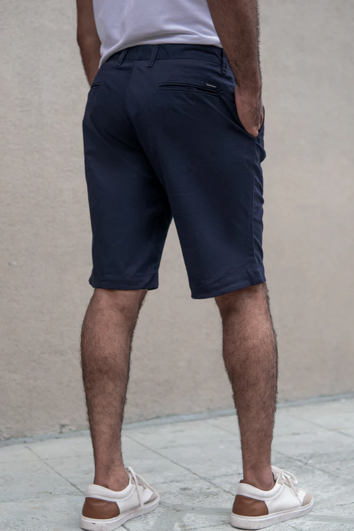Classic Navy Stretch Chino Shorts - Image 5