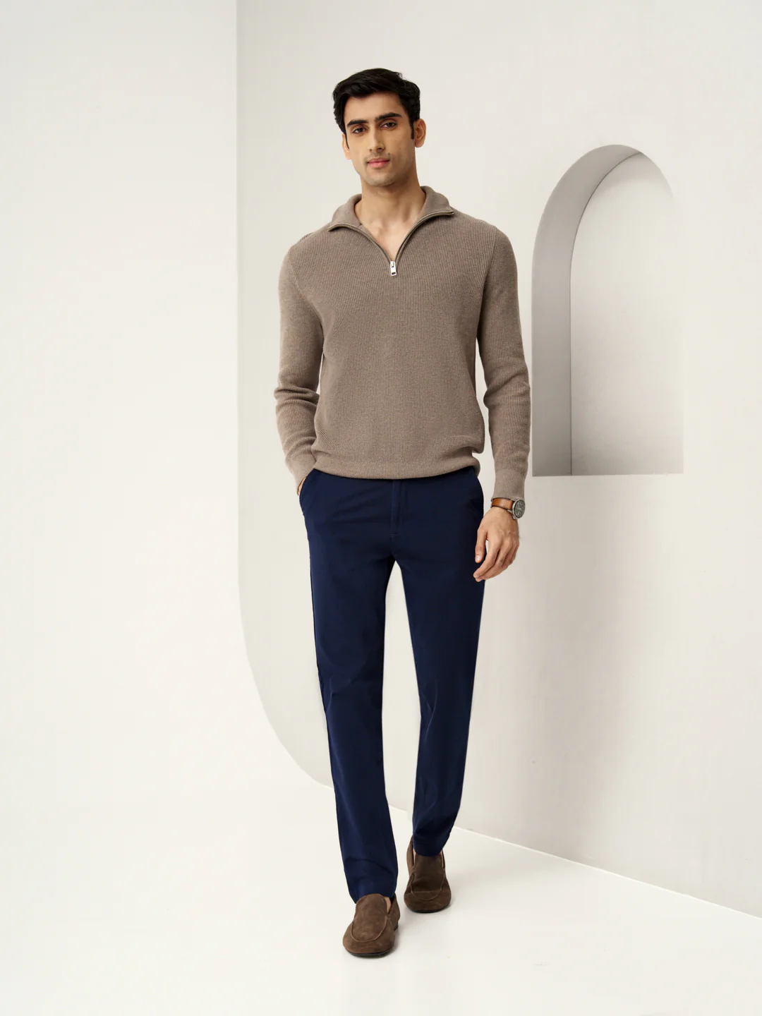 Classic Navy Stretch Chinos - Image 5