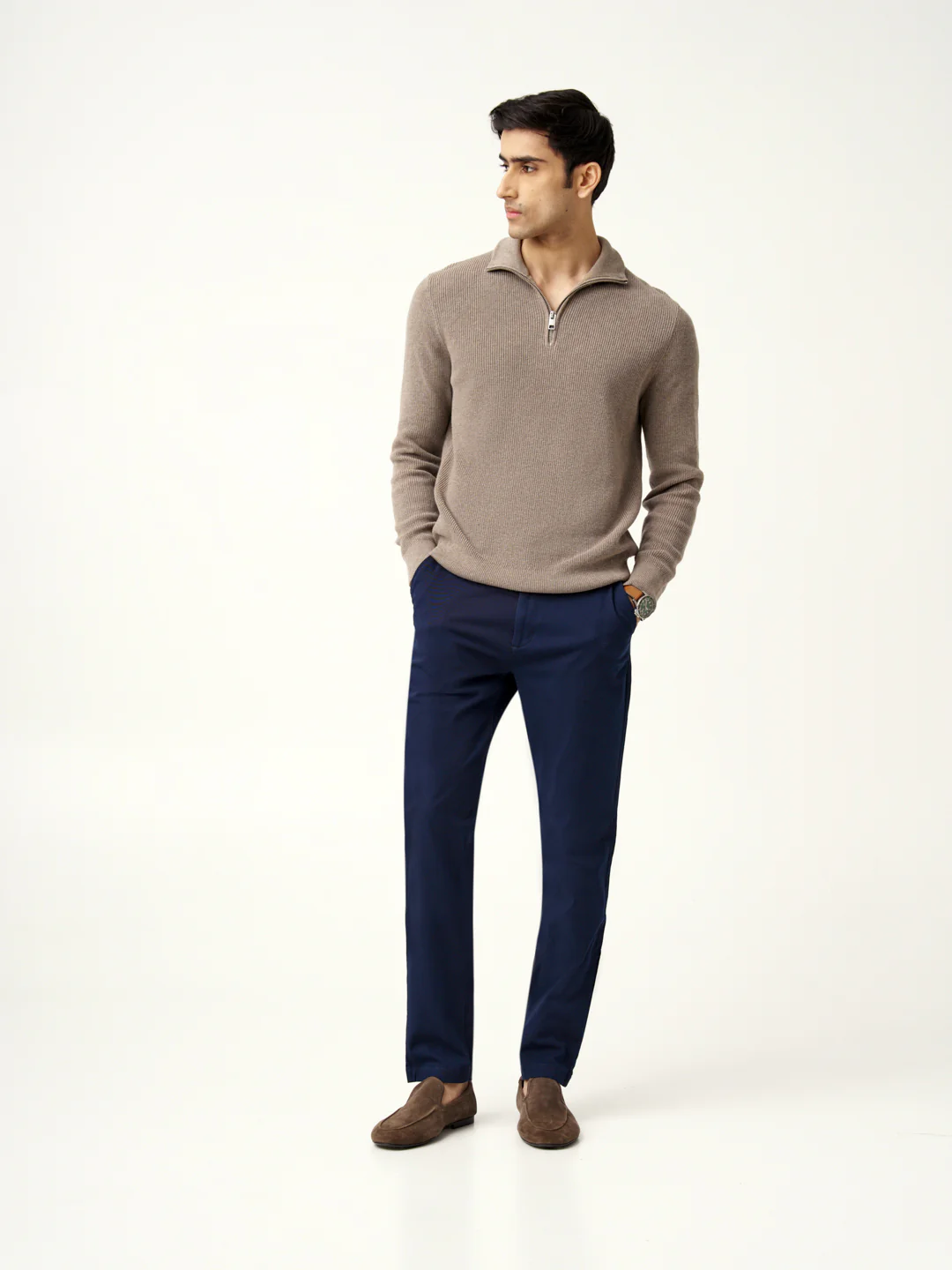 Classic Navy Stretch Chinos - Image 7