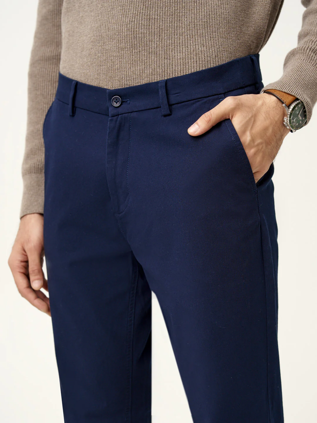 Classic Navy Stretch Chinos - Image 9