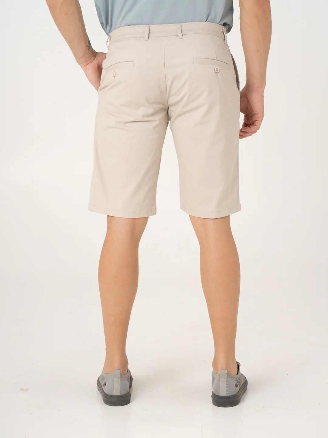 Claude Cream Stretch Chino Shorts - Image 5