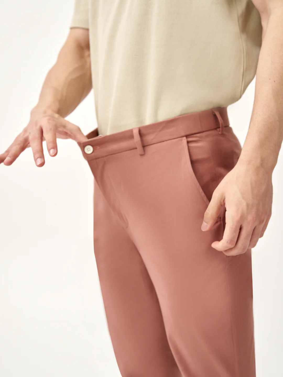 Clay Brown Stretch Chinos - Image 4