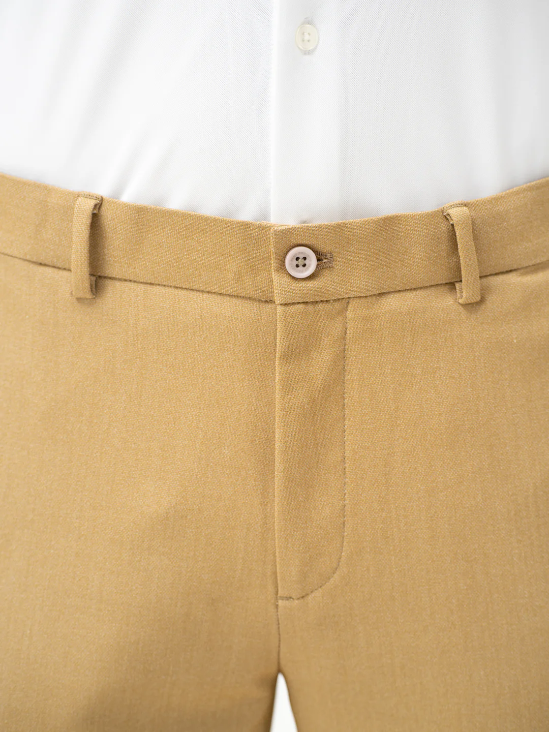 Cobblestone Khaki Textured Water Repellent Relaxed Fit Stretch Formal Pants - Image 10