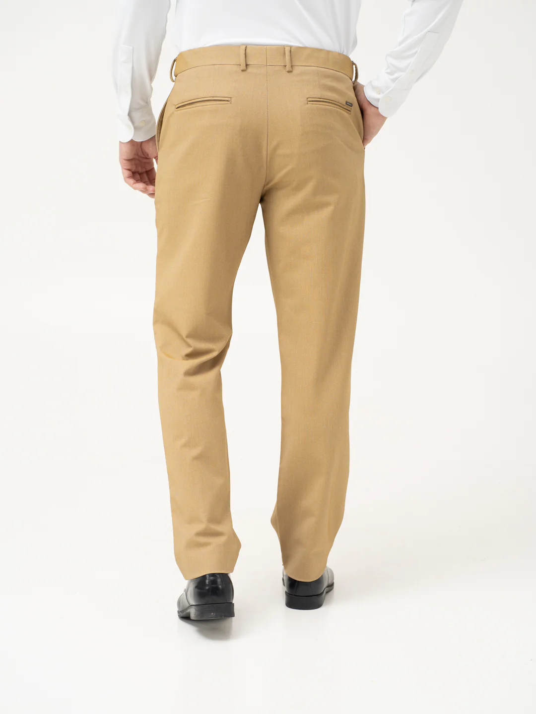 Cobblestone Khaki Textured Water Repellent Relaxed Fit Stretch Formal Pants - Image 7