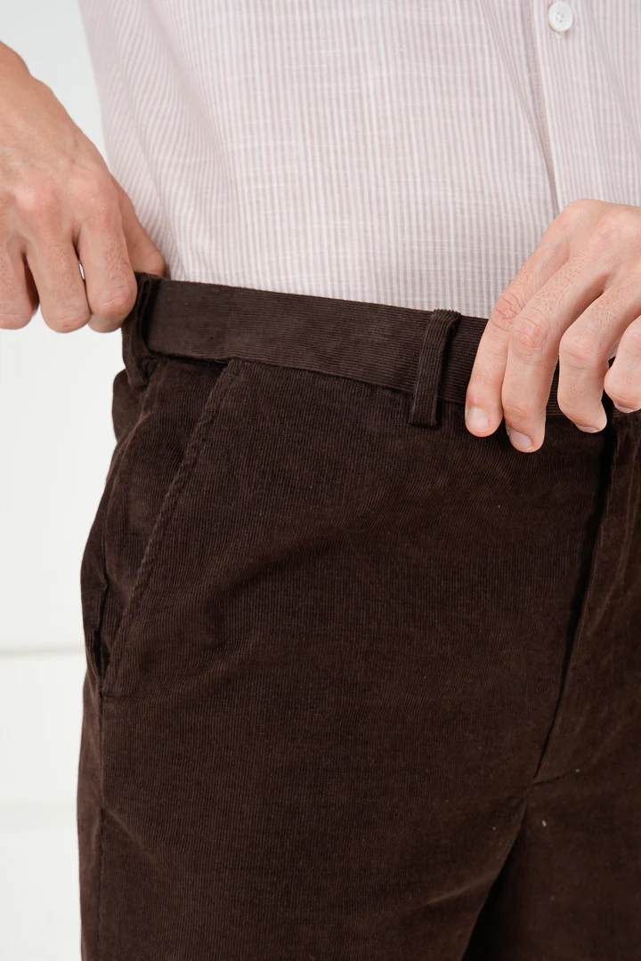 Coffee Brown Corduroy Stretch Chino Shorts - Image 3