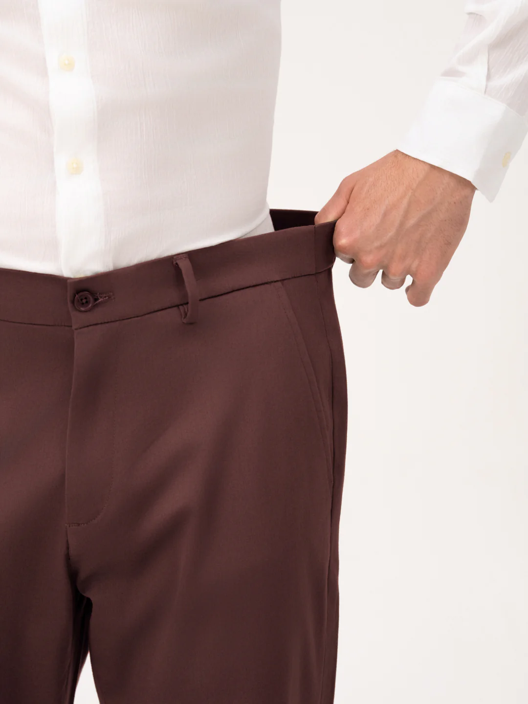 Cognora Brown Relaxed Fit Stretch Chinos for Men - Image 5