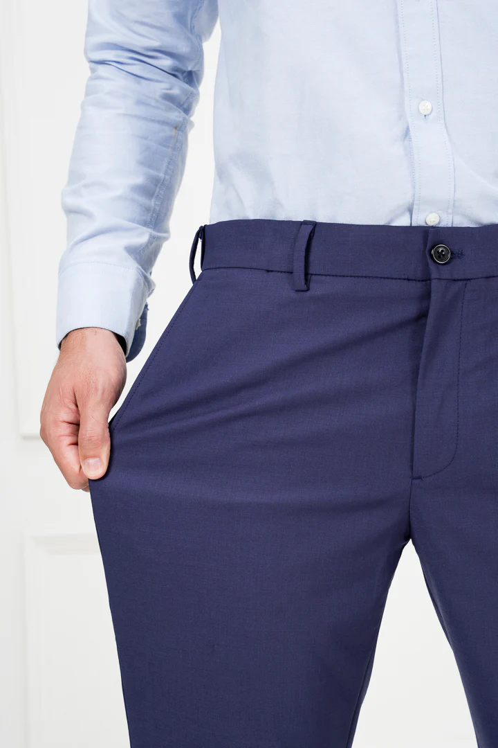 College Navy Merino Wool Pants - Image 3