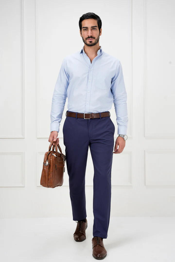 College Navy Merino Wool Pants - Image 4