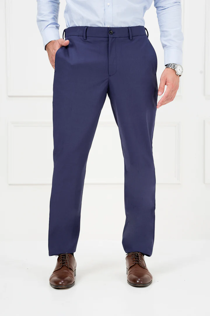 College Navy Merino Wool Pants - Image 6
