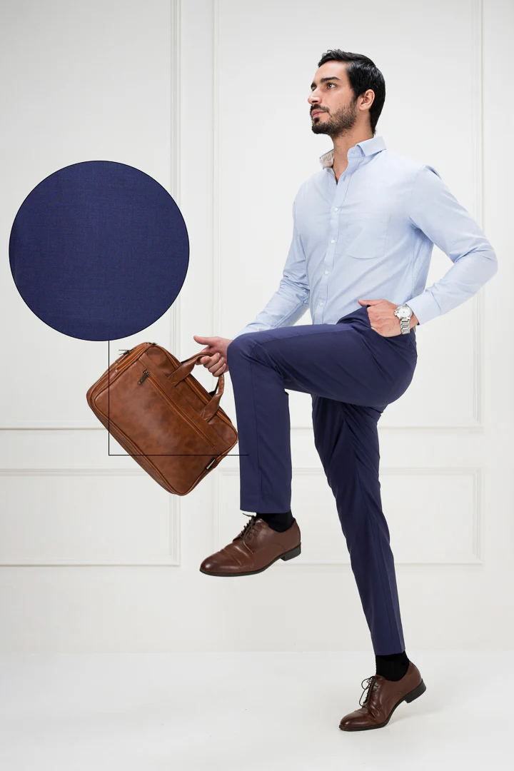 College Navy Merino Wool Pants - Image 8