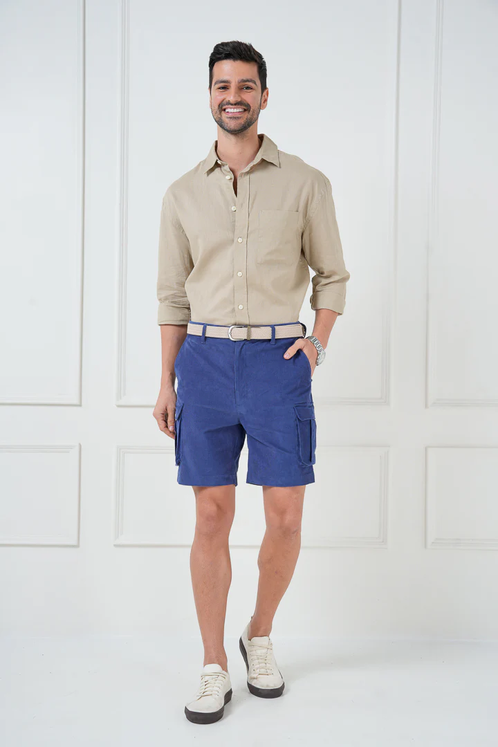Columbia Blue Corduroy Stretch Cargo Shorts - Image 2