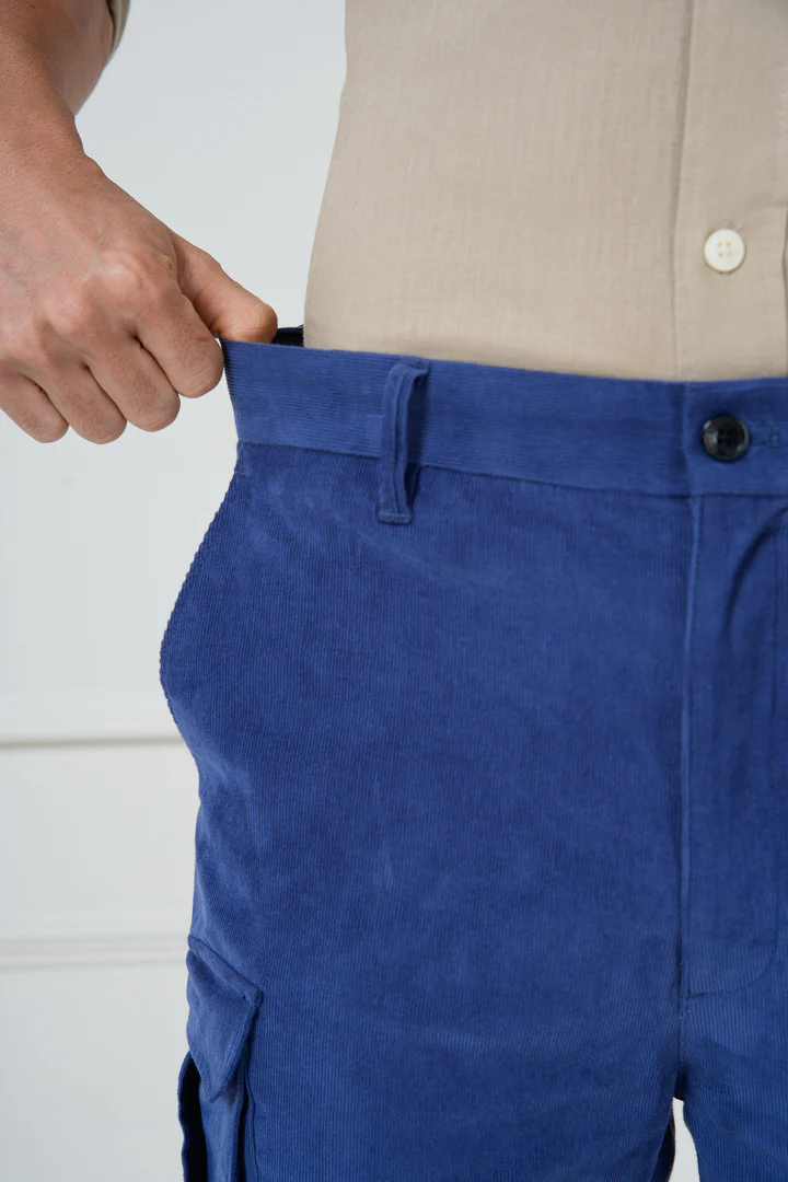 Columbia Blue Corduroy Stretch Cargo Shorts - Image 3