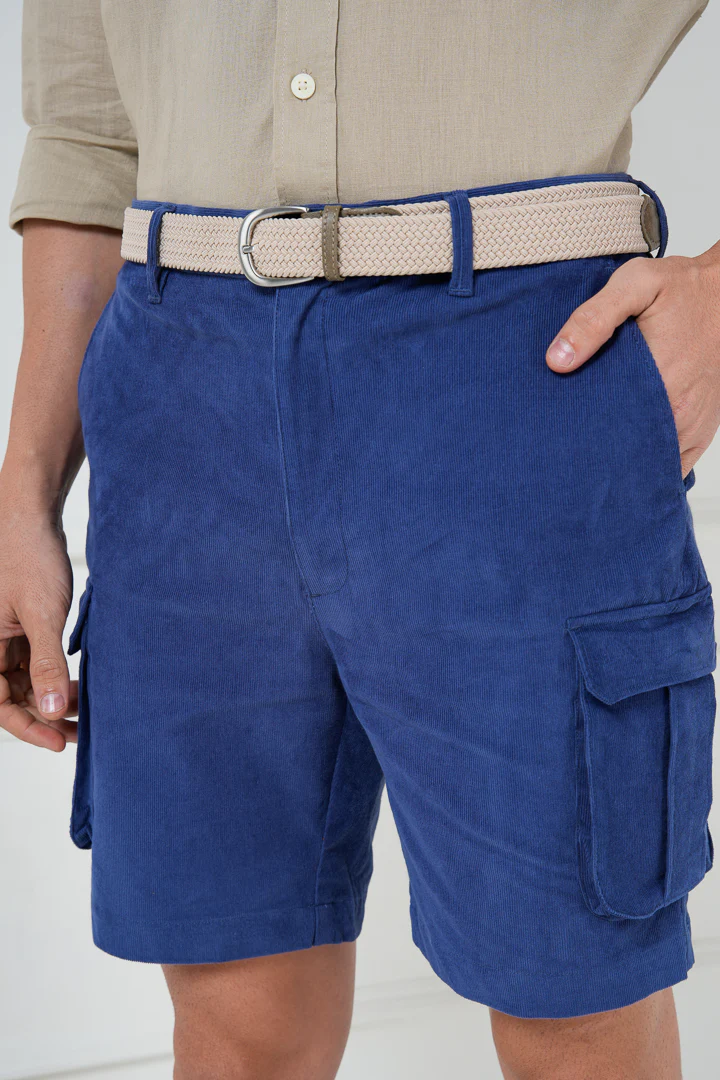 Columbia Blue Corduroy Stretch Cargo Shorts - Image 4