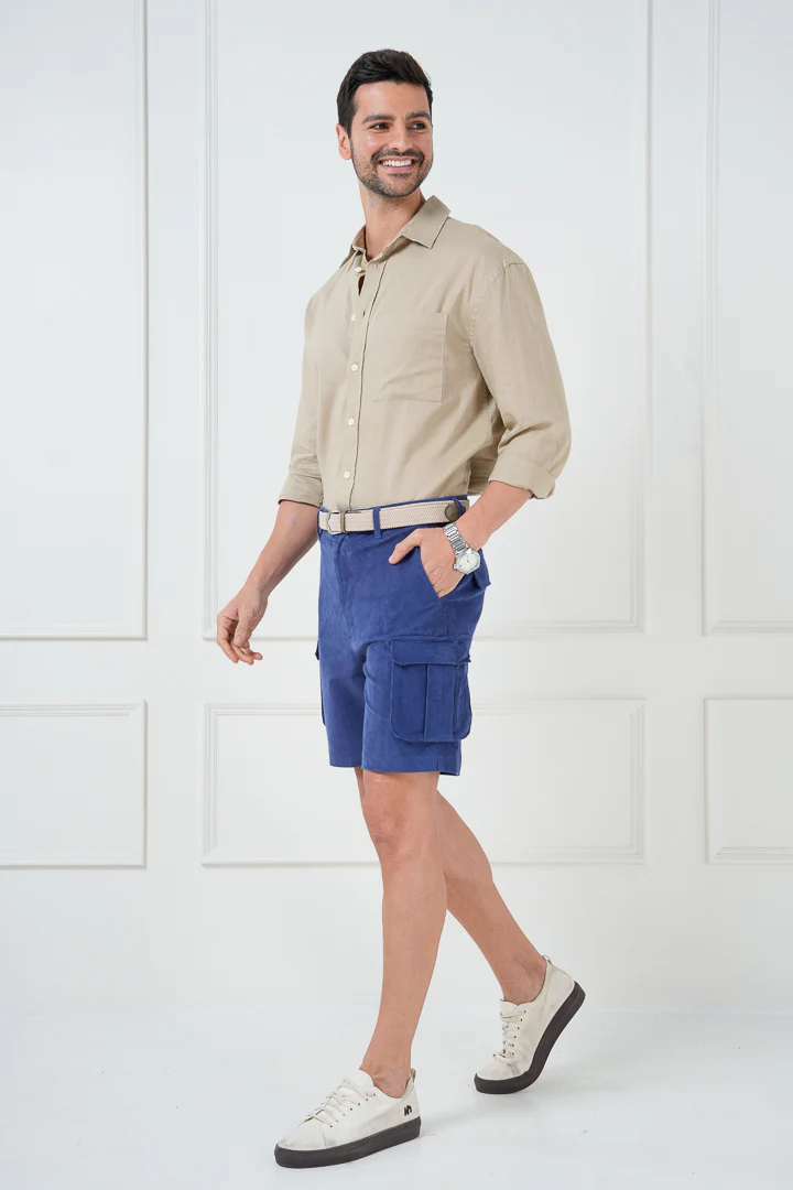 Columbia Blue Corduroy Stretch Cargo Shorts - Image 7