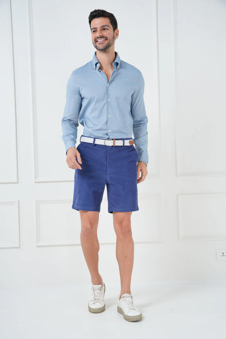 Columbia Blue Corduroy Stretch Chino Shorts - Image 2