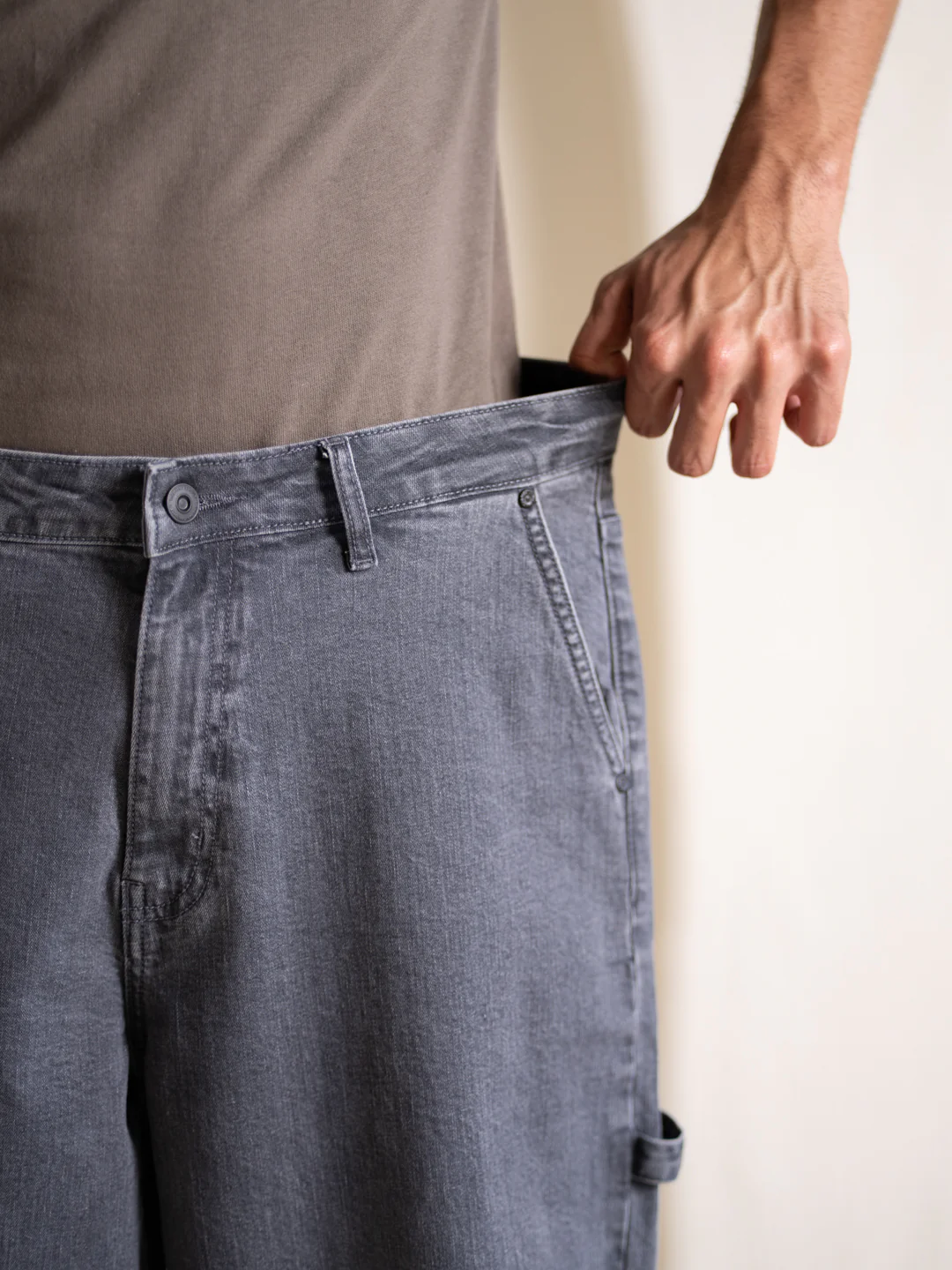 Concrete Grey Baggy Fit Jeans - Image 10