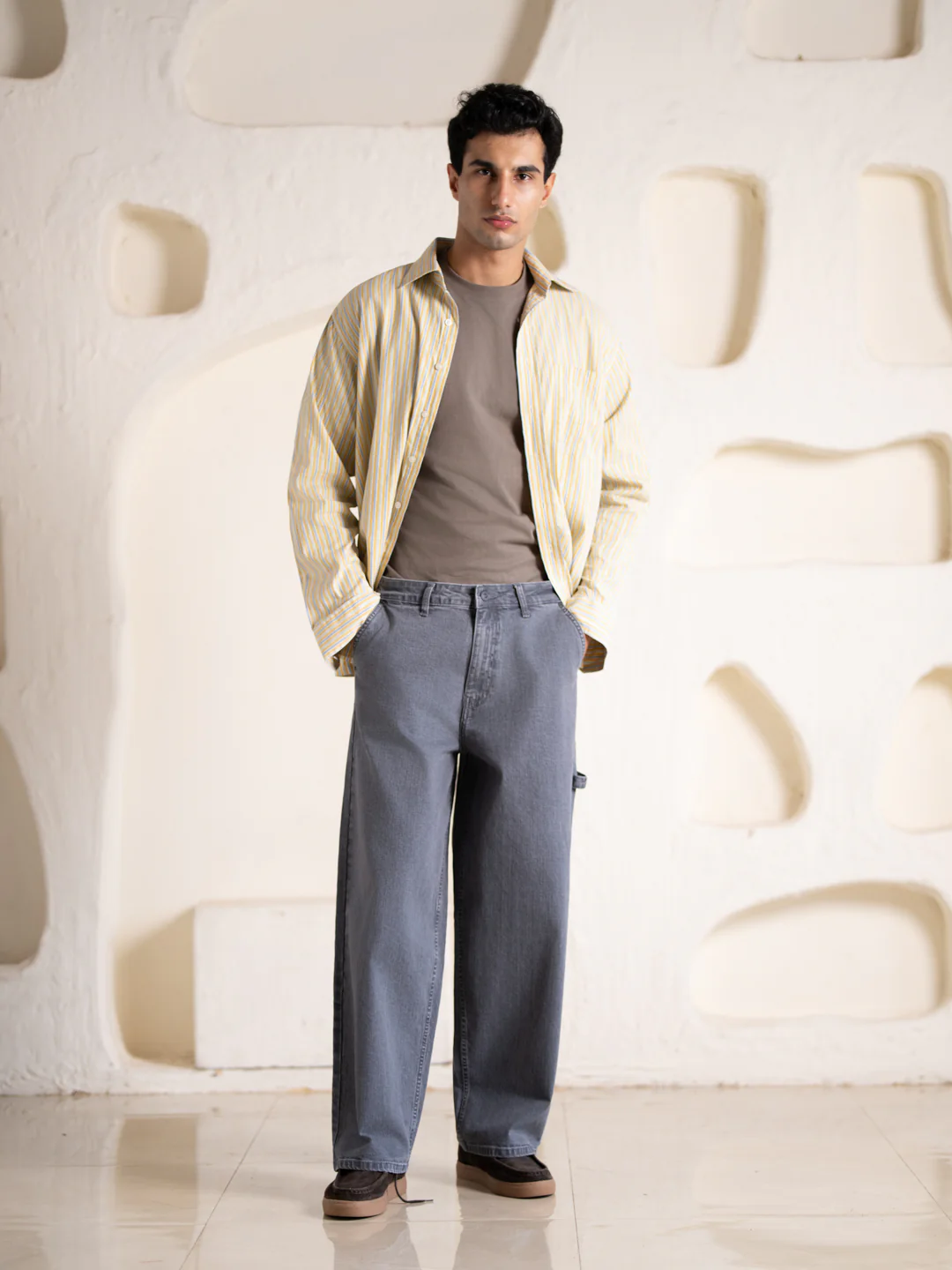 Concrete Grey Baggy Fit Jeans - Image 6