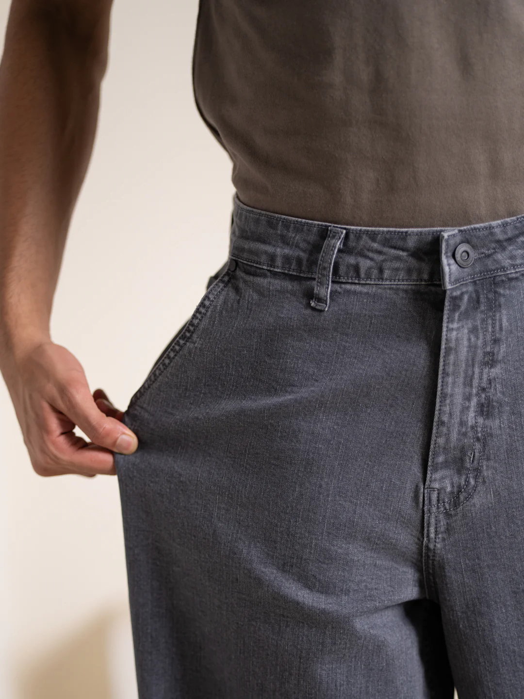 Concrete Grey Baggy Fit Jeans - Image 7