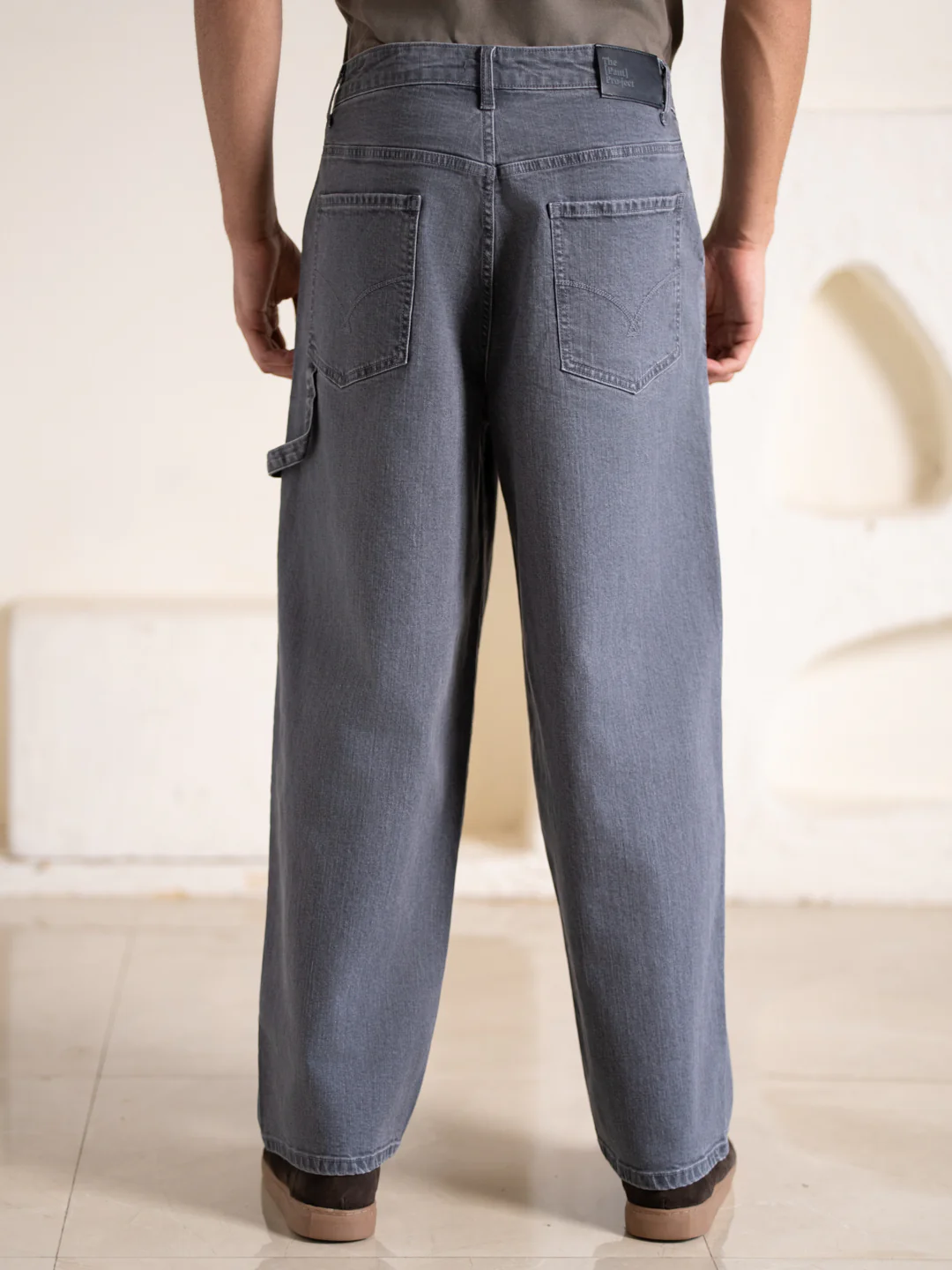 Concrete Grey Baggy Fit Jeans - Image 8