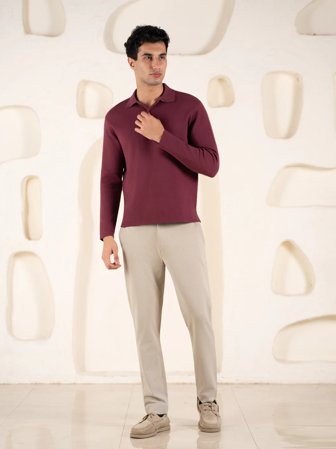 Contour Khaki Houndstooth Slim Fit Power Stretch Pants - Image 7