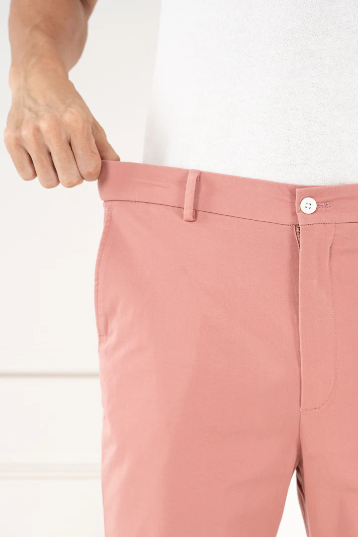 Coral Cotton Stretch Chino Shorts - Image 4