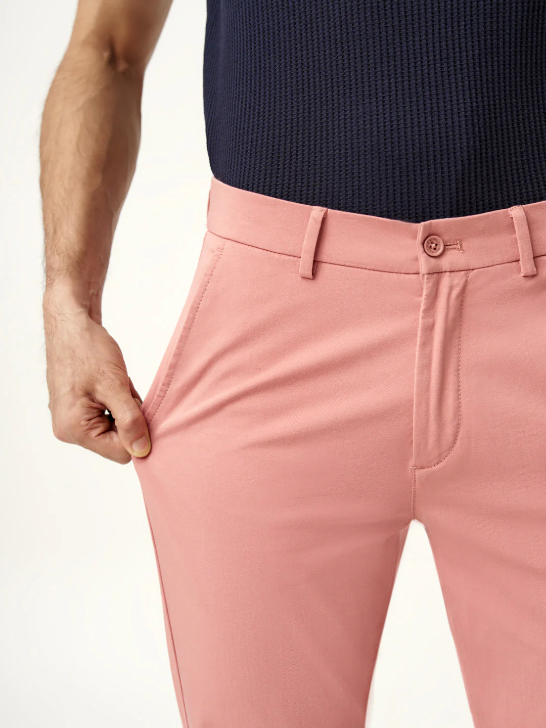 Coral Cotton Stretch Chinos - Image 3