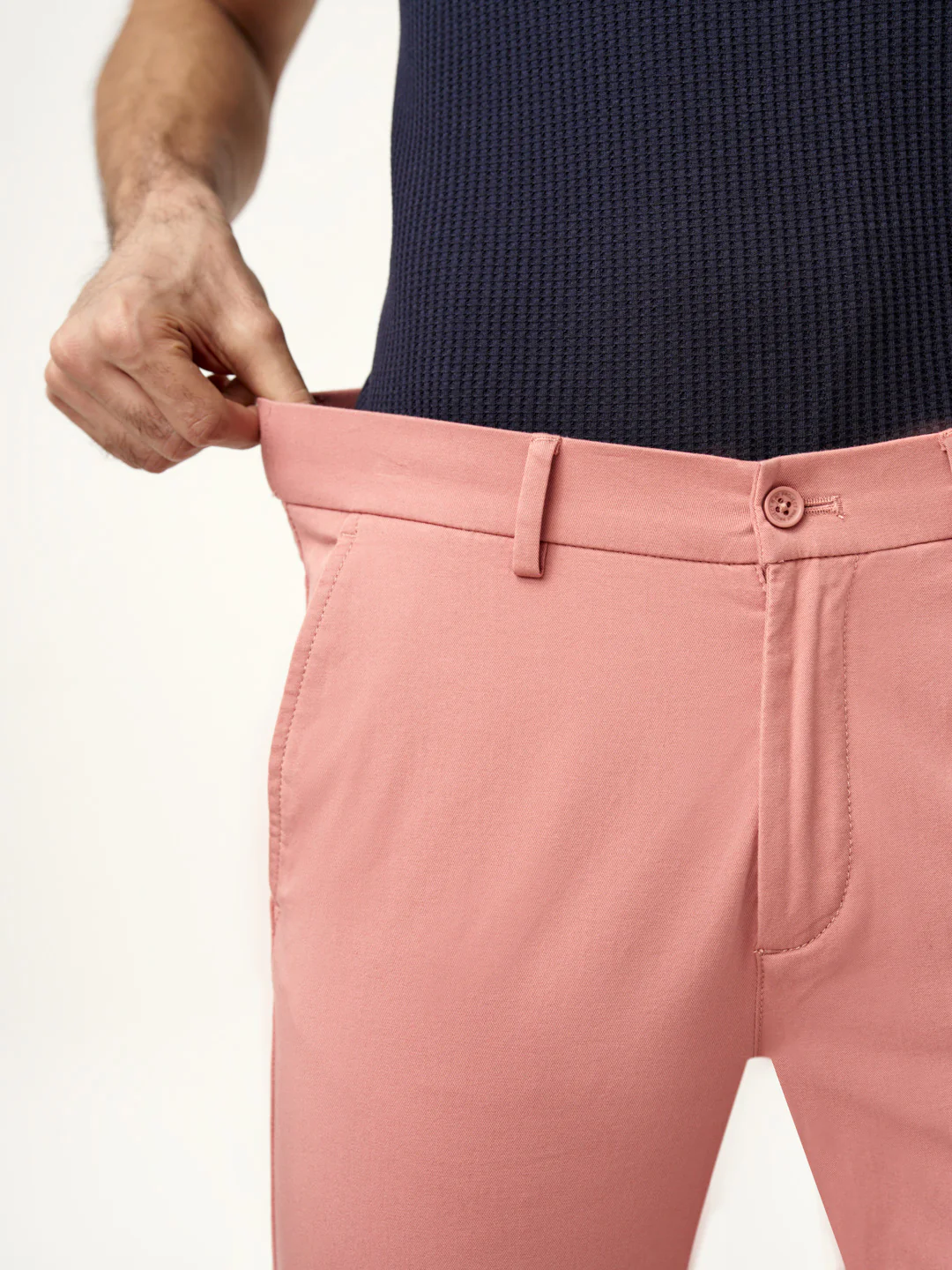 Coral Cotton Stretch Chinos - Image 4