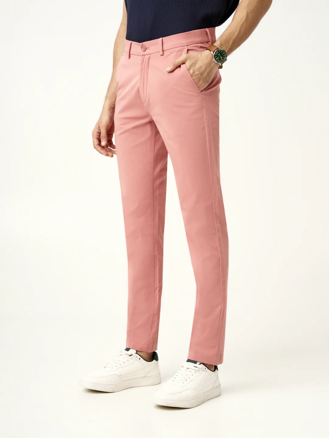 Coral Cotton Stretch Chinos - Image 9