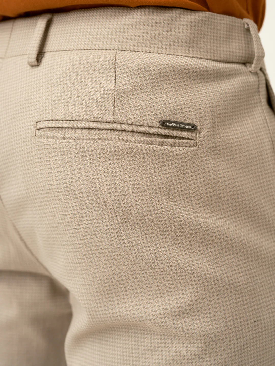 Cork Beige Textured Formal Pants - Image 6