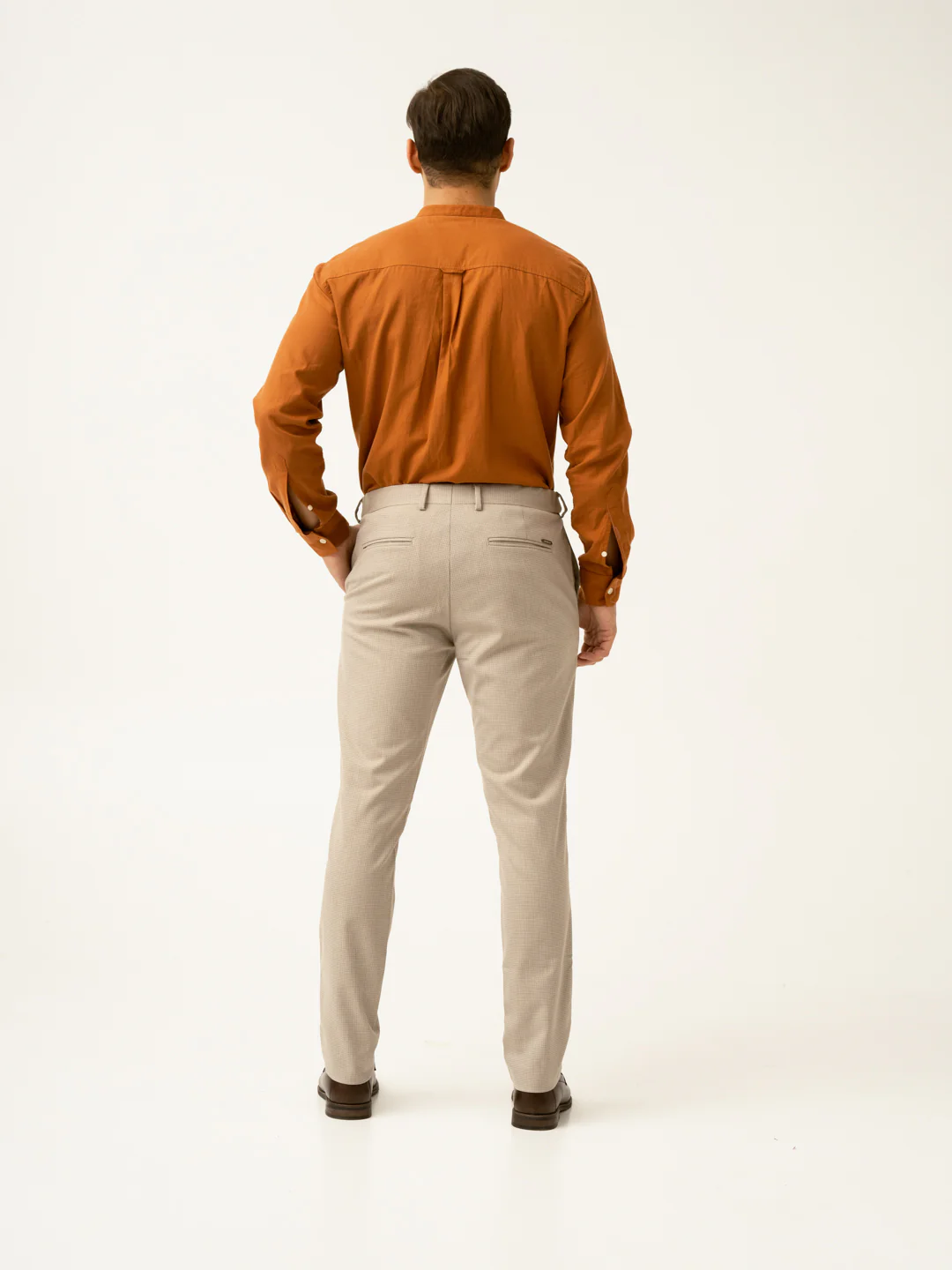 Cork Beige Textured Formal Pants - Image 8