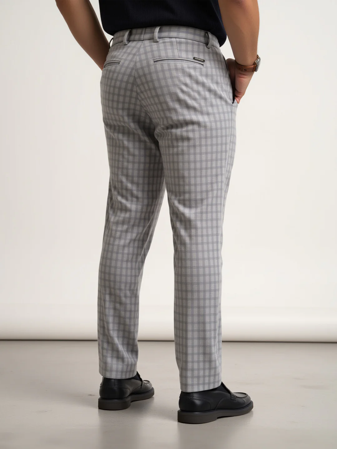 Crane Grey Window Checks Plus Size Power-Stretch Pants - Image 6