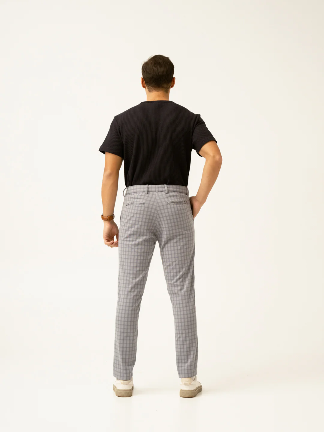 Crane Grey Window Checks Power-Stretch Pants - Image 7