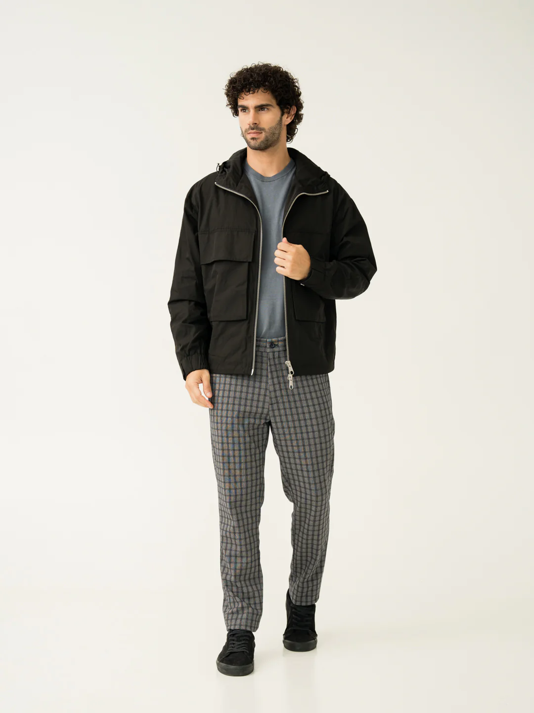 Crow Black Checks Slim Fit Power Stretch Pants - Image 5