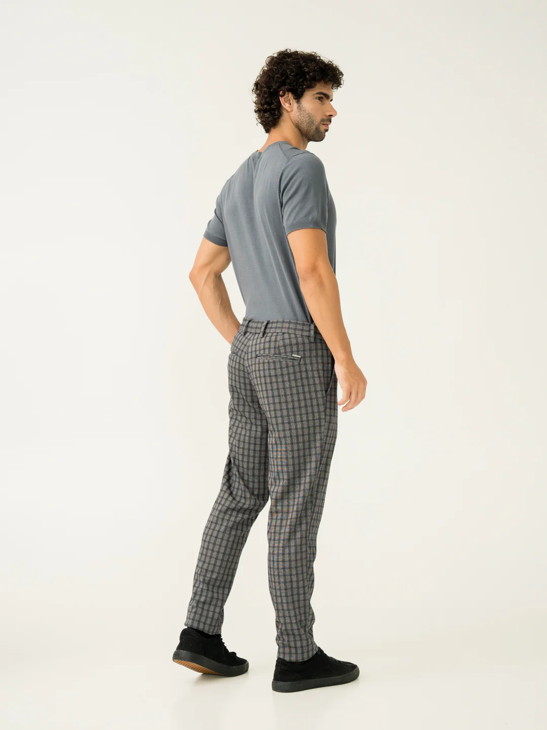 Crow Black Checks Slim Fit Power Stretch Pants - Image 8
