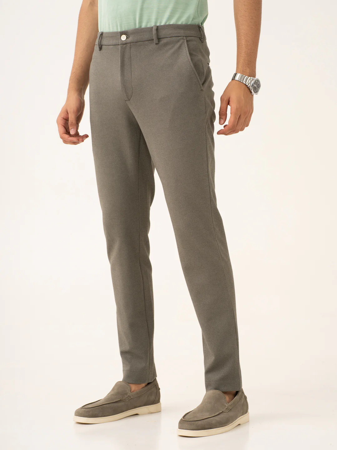 Crypto Green Waffle Textured Power-Stretch Pants - Image 10