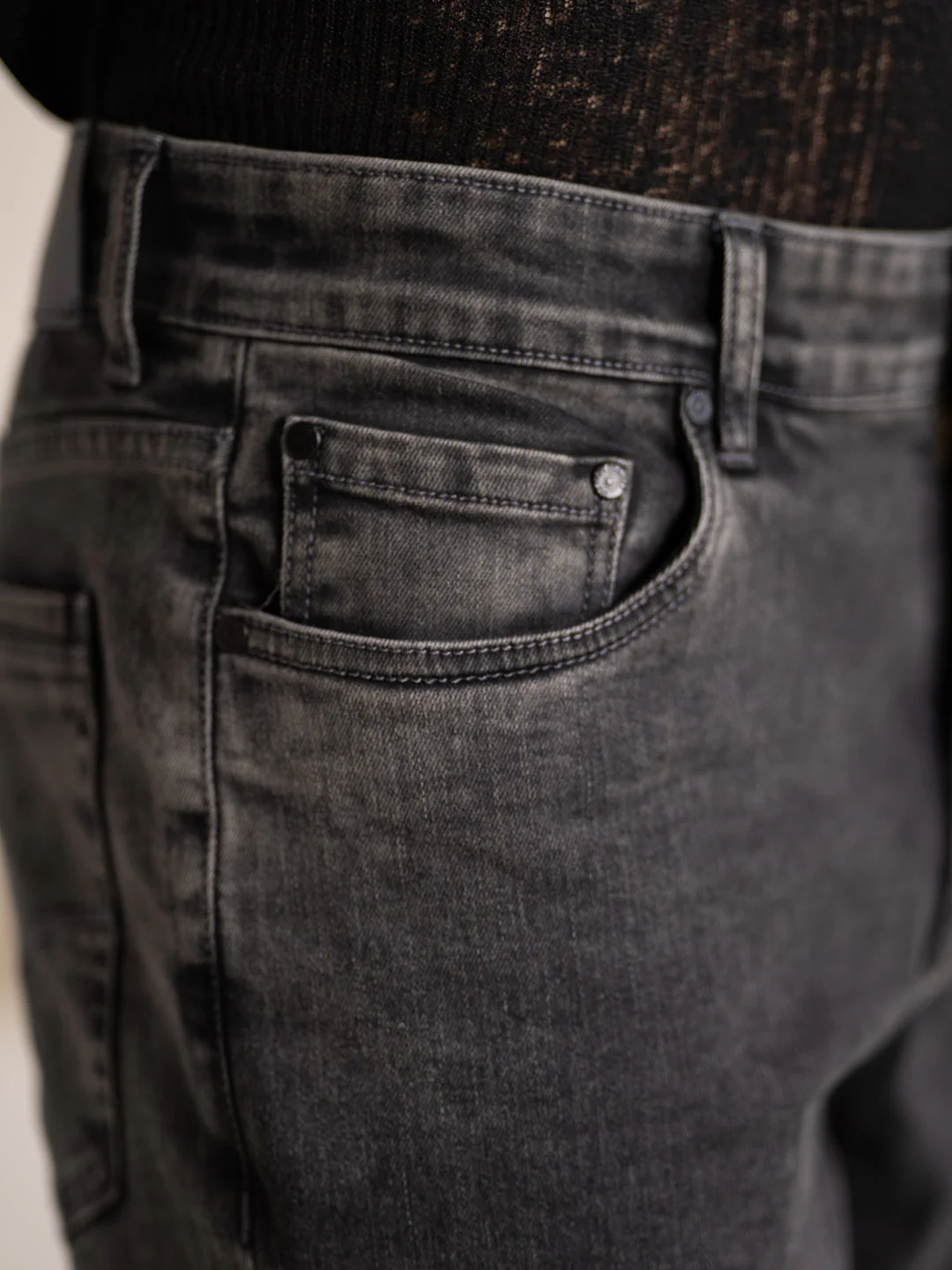 Cyclone Grey Cloud Wash Luxury Relaxed Fit Jeans - Image 10