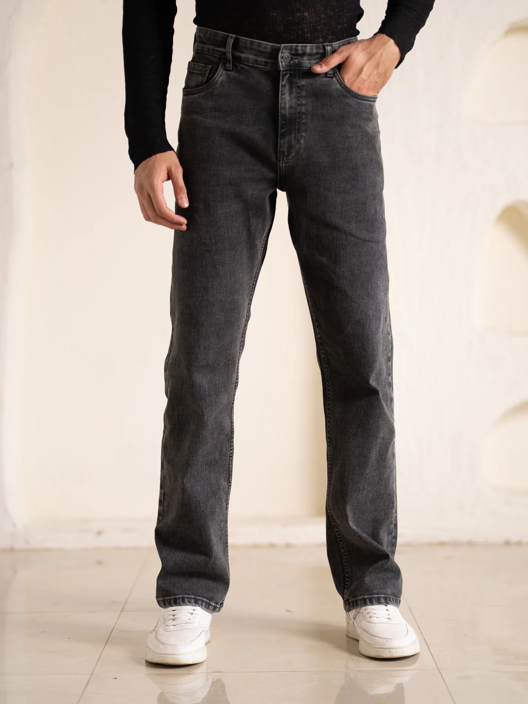 Cyclone Grey Cloud Wash Luxury Relaxed Fit Jeans - Image 2