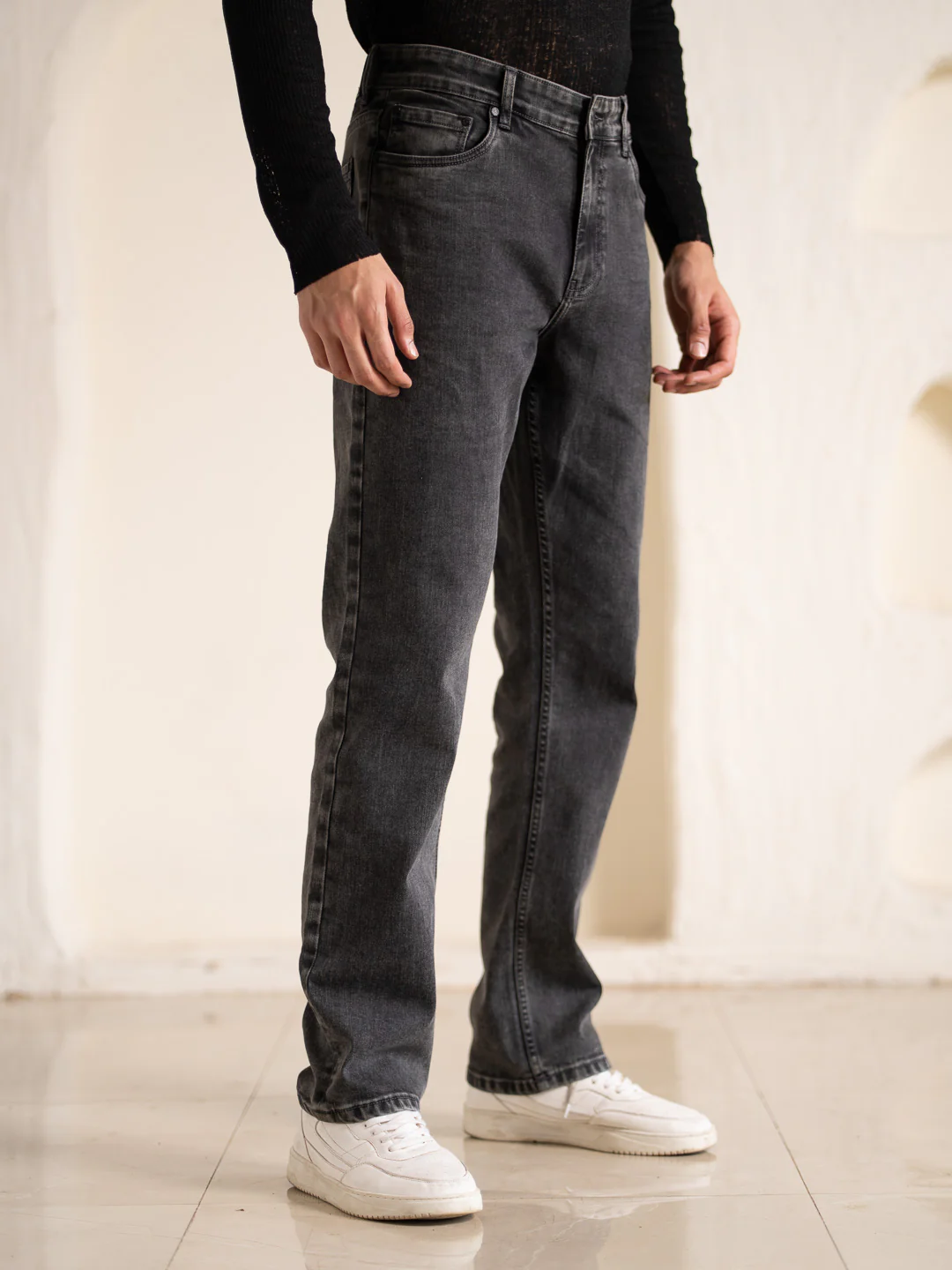 Cyclone Grey Cloud Wash Luxury Relaxed Fit Jeans - Image 6