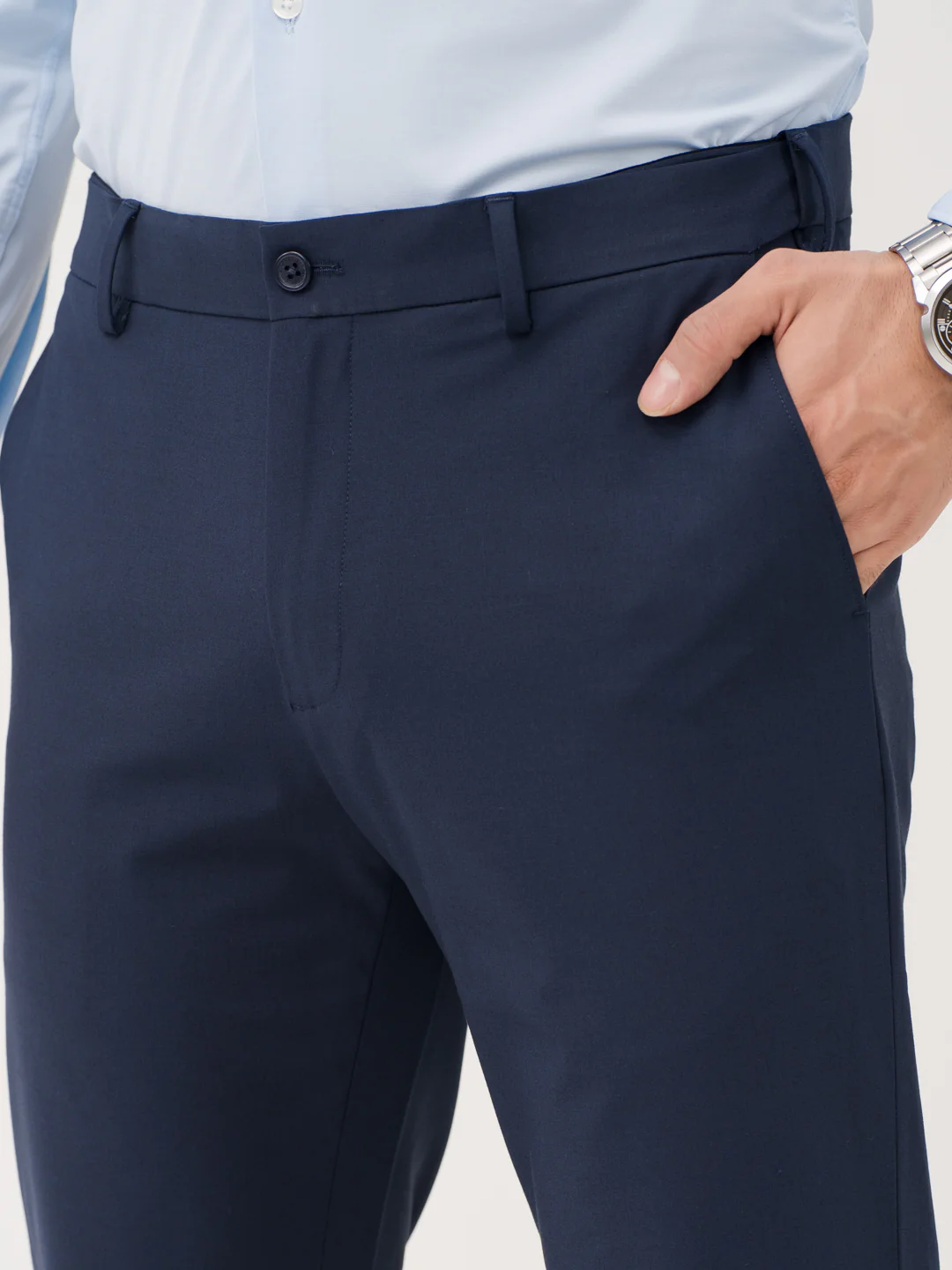 Daily Navy Relaxed Fit Stretch Formal Pants - Image 10