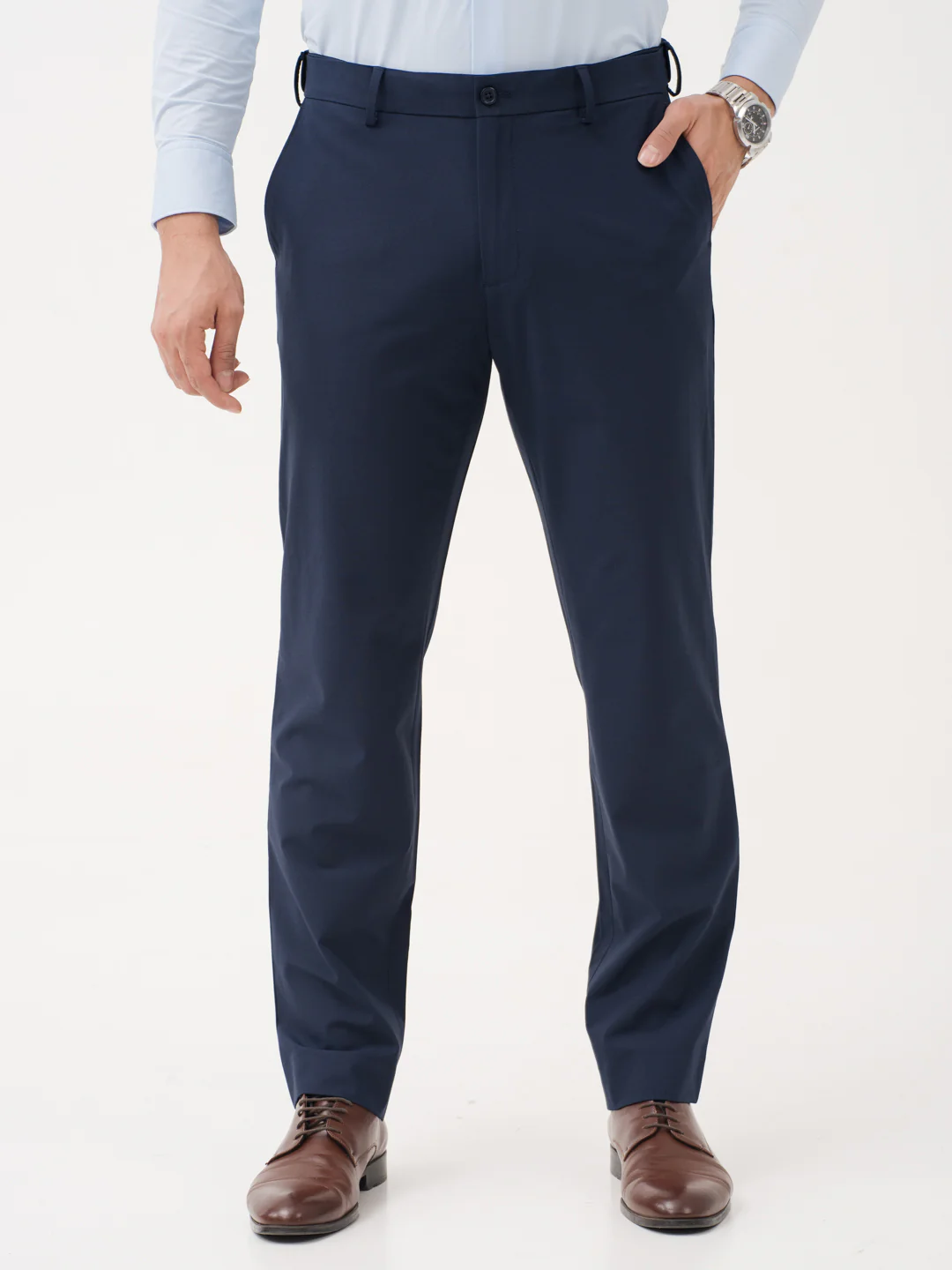 Daily Navy Relaxed Fit Stretch Formal Pants - Image 2