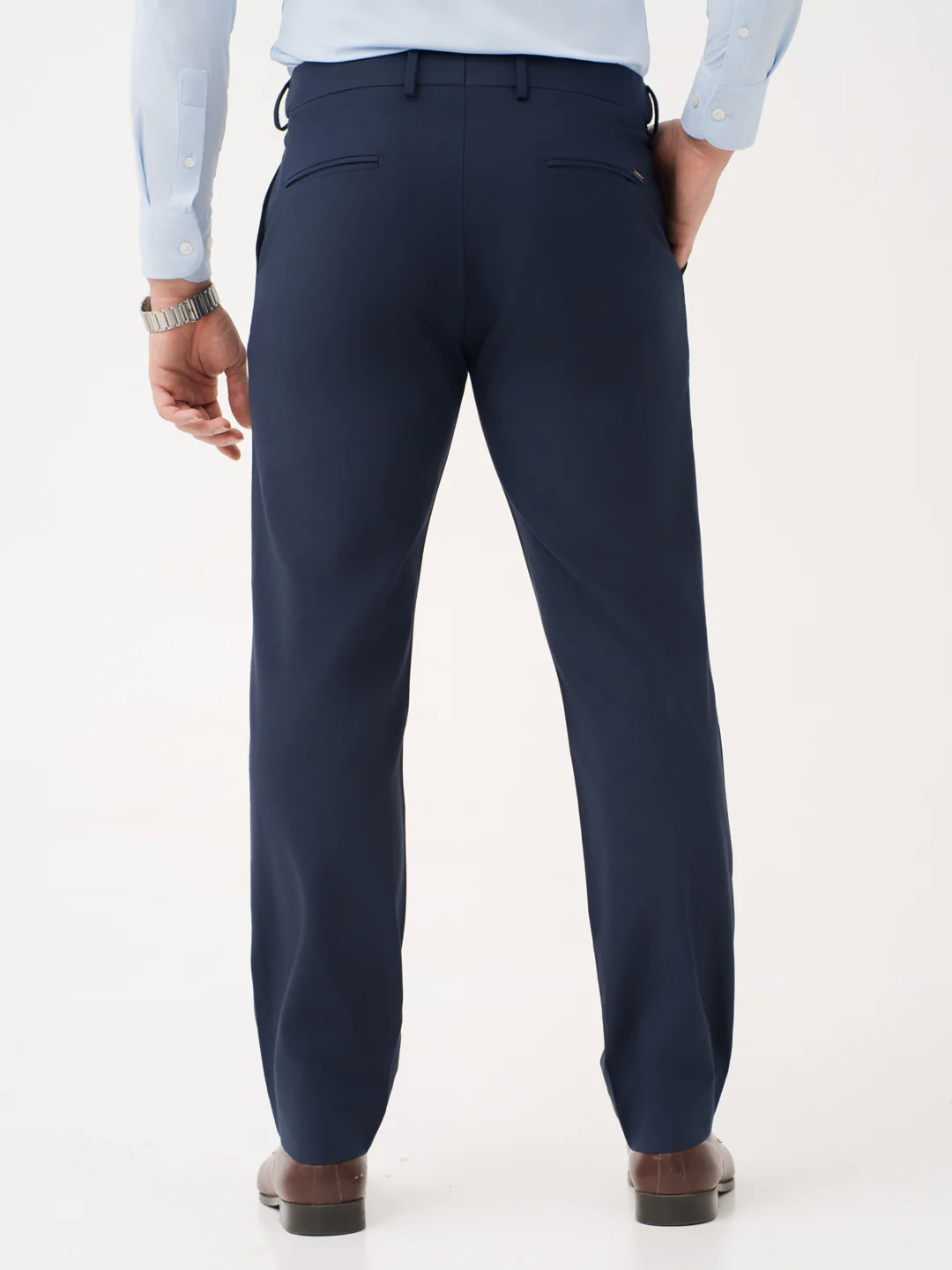 Daily Navy Relaxed Fit Stretch Formal Pants - Image 7