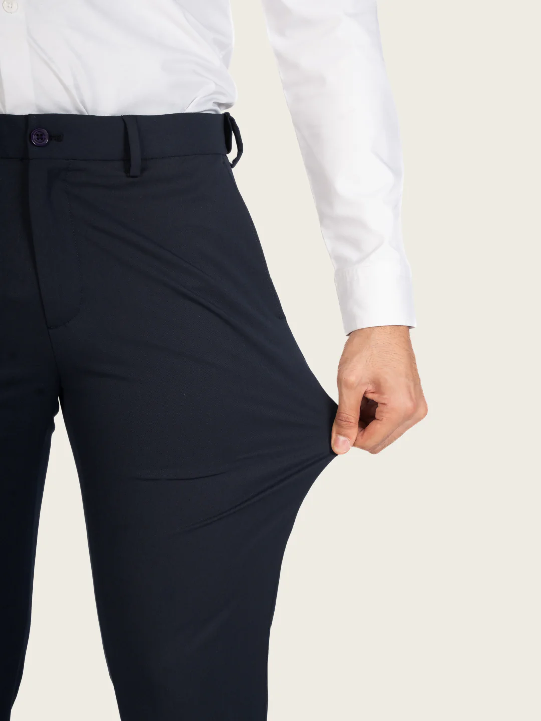 Wind Blue Water Repellent Slim Fit Stretch Formal Pants - Image 2