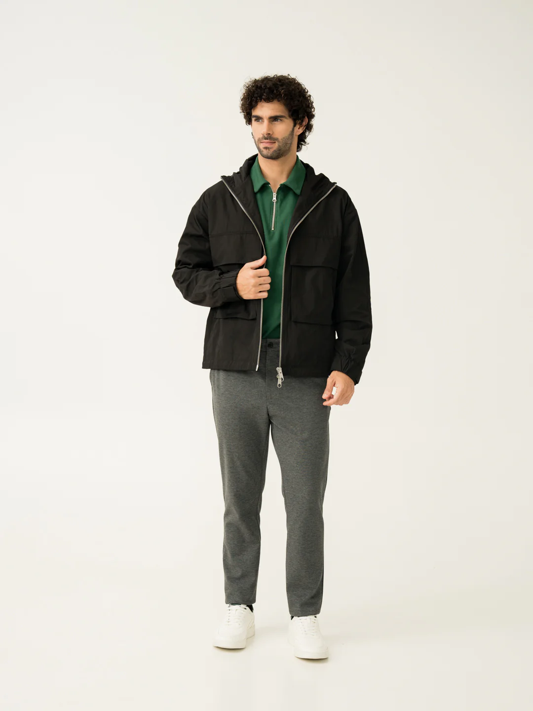 Dark Grey Slim Fit Power Stretch Pants - Image 5